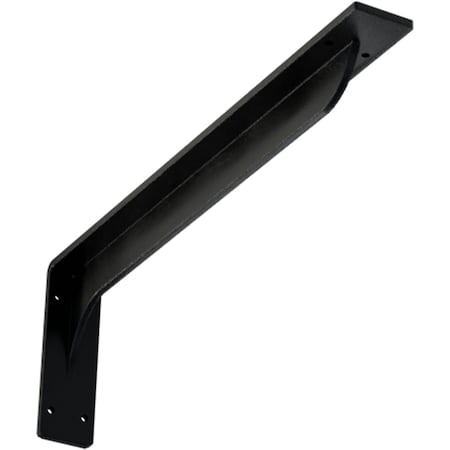 Ekena Millwork Embrey Steel Bracket, Powder Coated Black 2"W x 20"D x 6 1/2"H BKTM02X20X06EBPBL